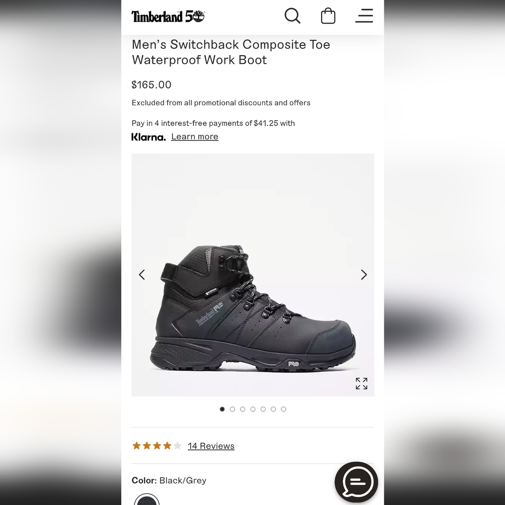 Timberland waterproof work boot